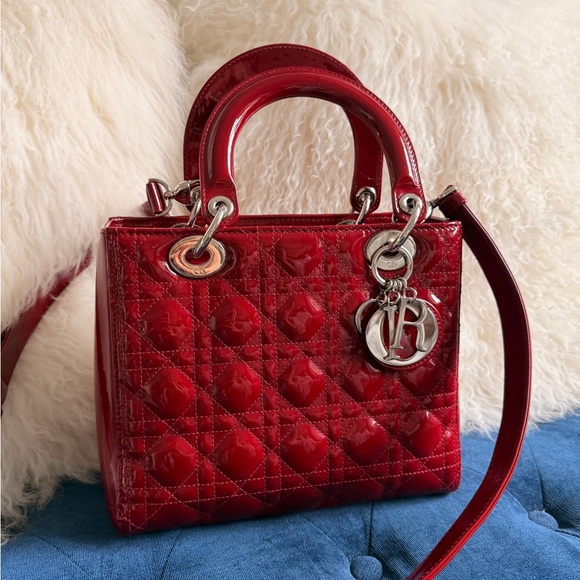 Dior Handbags - CHRISTIAN DIOR
Patent Cannage Medium Lady Dior Red